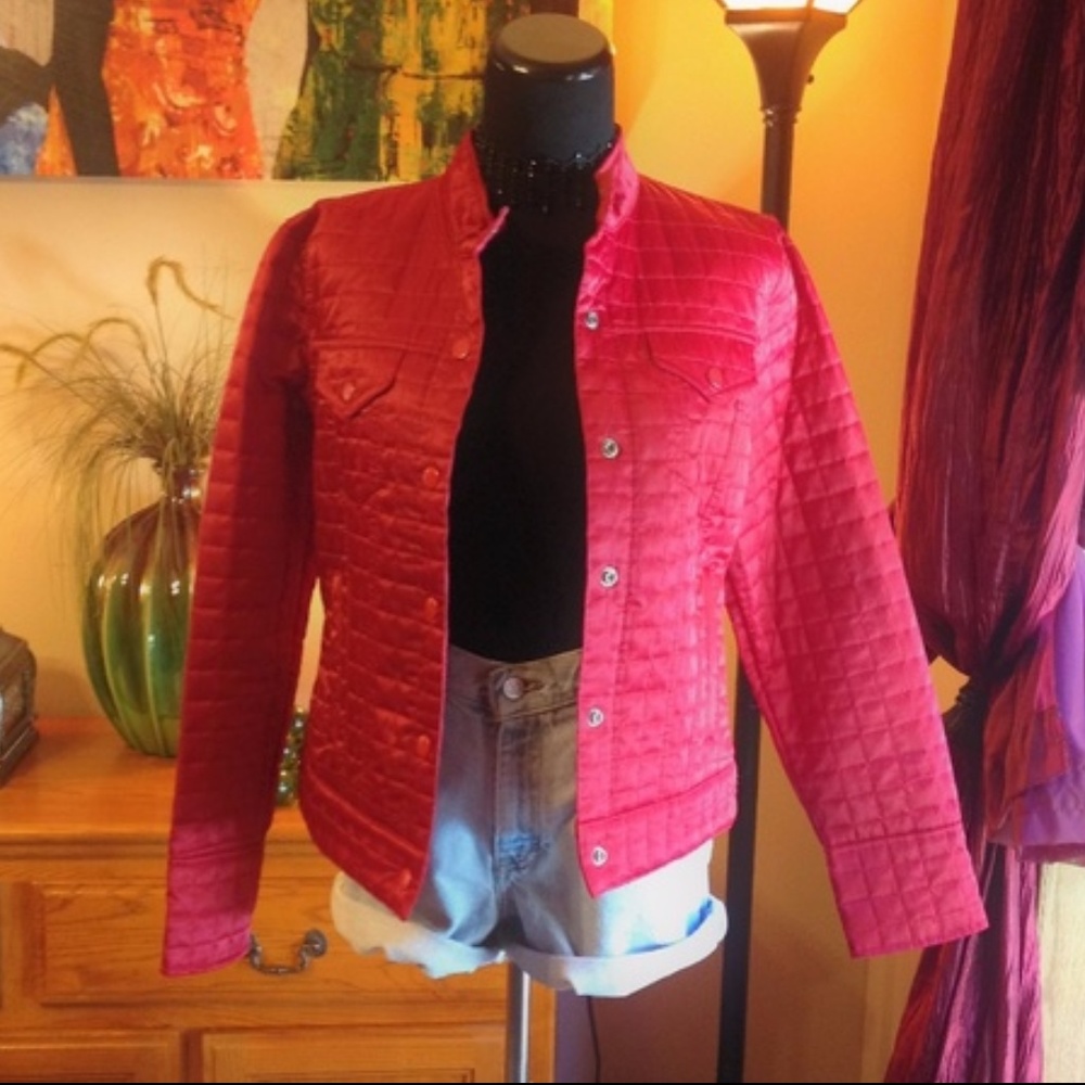 GAP retro red Quilted Snap‎ Jacket coat